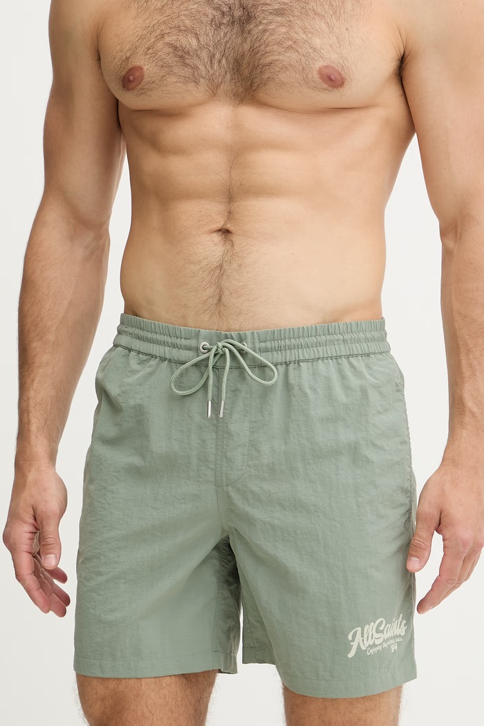 AllSaints Szorty kąpielowe męskie ODYSSEY M022WE zielony SS26