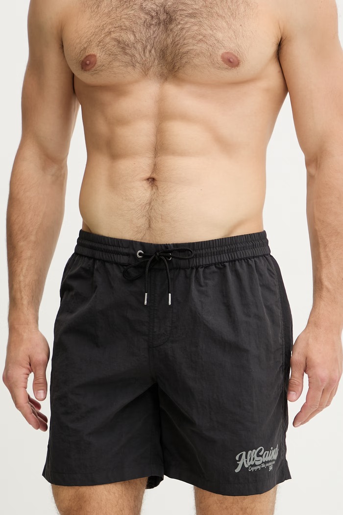 AllSaints pantaloni scurți de baie pentru bărbați ODYSSEY M022WE negru SS26