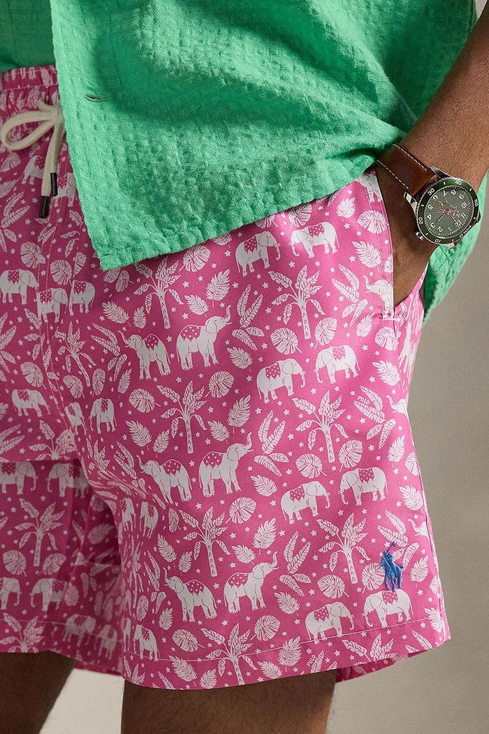 Polo Ralph Lauren plavecké šortky pánske ružová 710B14028