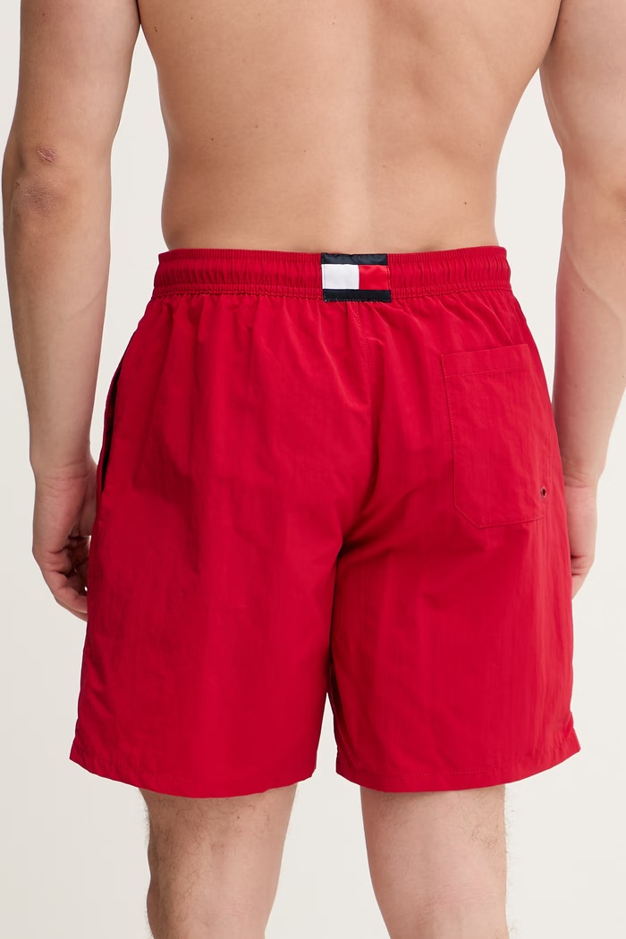 Oblečenie Tommy Hilfiger plavecké šortky pánske UM0UM03309 červená