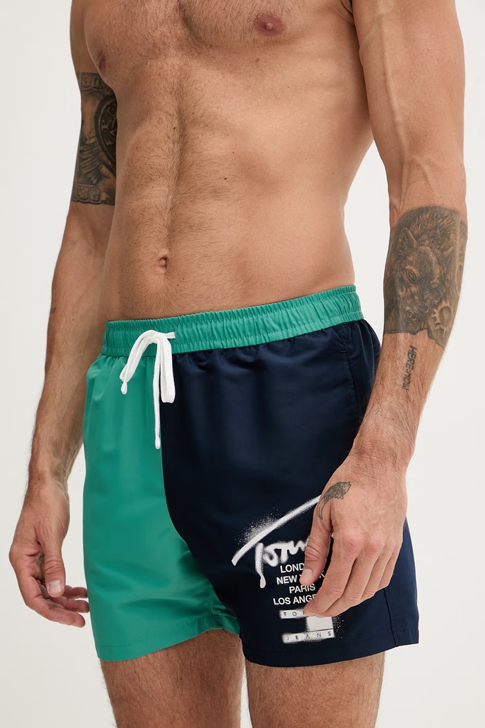 Tommy Hilfiger pantaloni scurți de baie pentru bărbați UM0UM03860 verde SS26