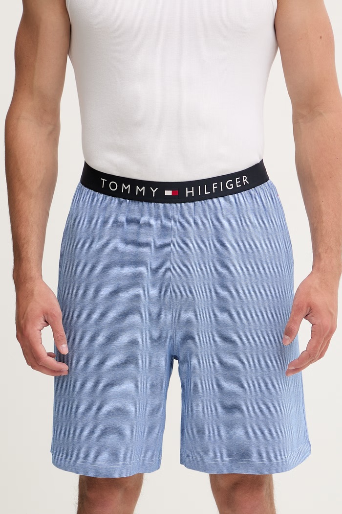 Tommy Hilfiger pyžamové šortky pánske bavlnené s elastanom modrá UM0UM03788