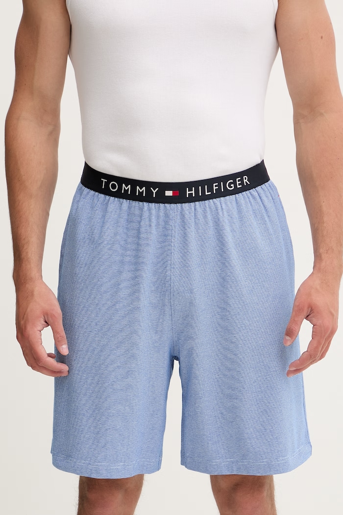 Tommy Hilfiger pyžamové šortky pánske bavlnené s elastanom modrá UM0UM03788