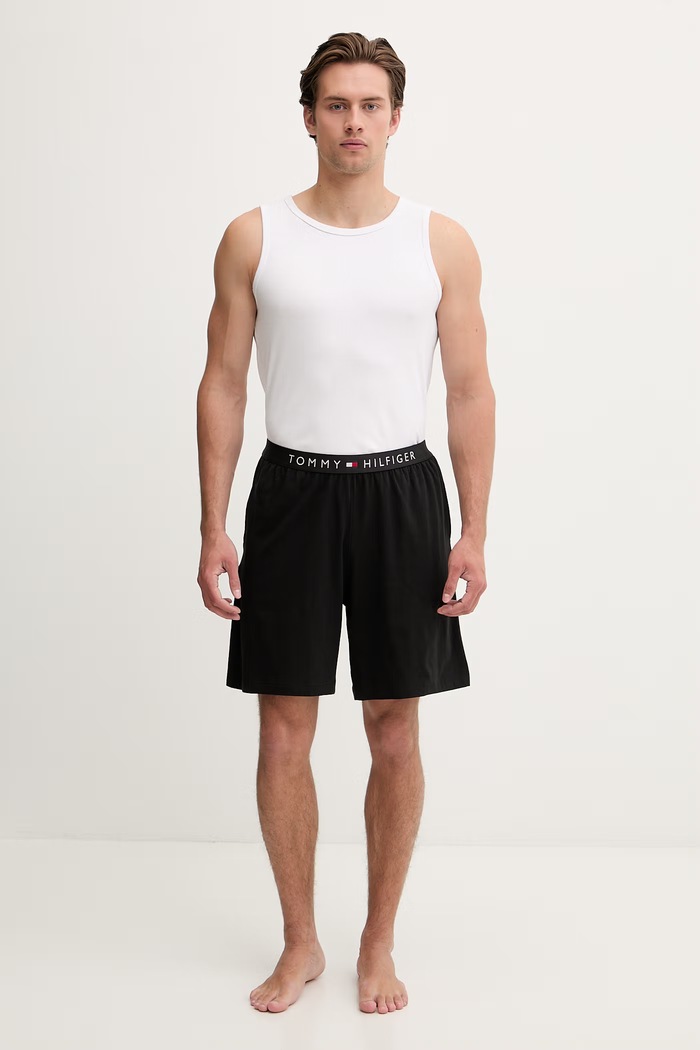 Tommy Hilfiger pyžamové šortky pánske bavlnené s elastanom UM0UM03817 čierna SS26