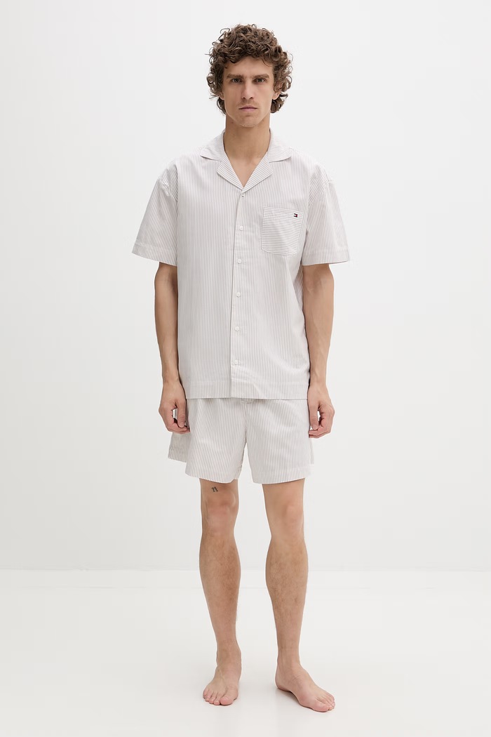 Tommy Hilfiger pyžamo pánske bavlnené béžová UM0UM03818