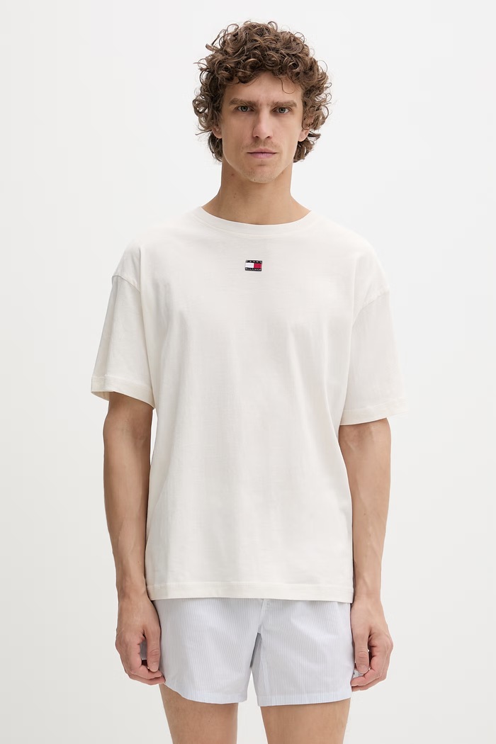 Oblečenie Tommy Hilfiger dvojdielne pyžamo pánske bavlnené UM0UM03832 béžová