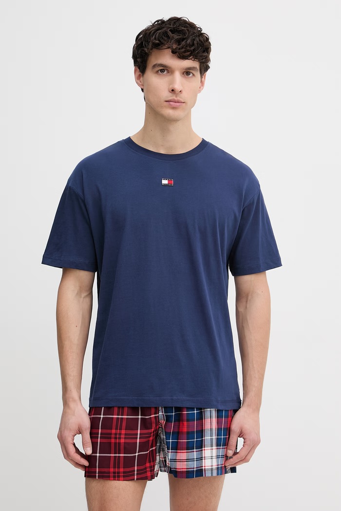 Tommy Hilfiger piżama dwuczęściowa męska bawełniana granatowy UM0UM03832