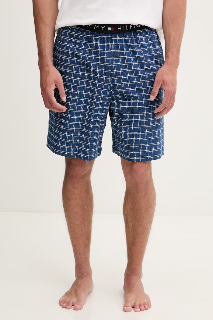 Oblečenie Tommy Hilfiger dvojdielne pyžamo pánske bavlnené s elastanom UM0UM03834 biela