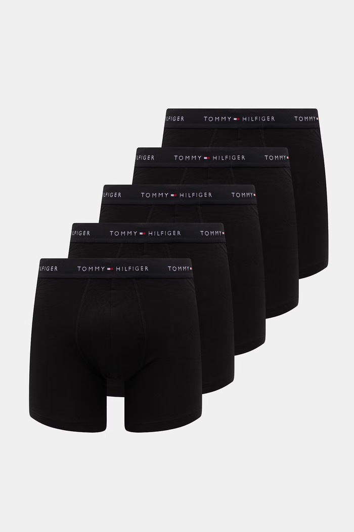 Tommy Hilfiger boxerky pánske bavlnené s elastanom 5-pak čierna UM0UM03751