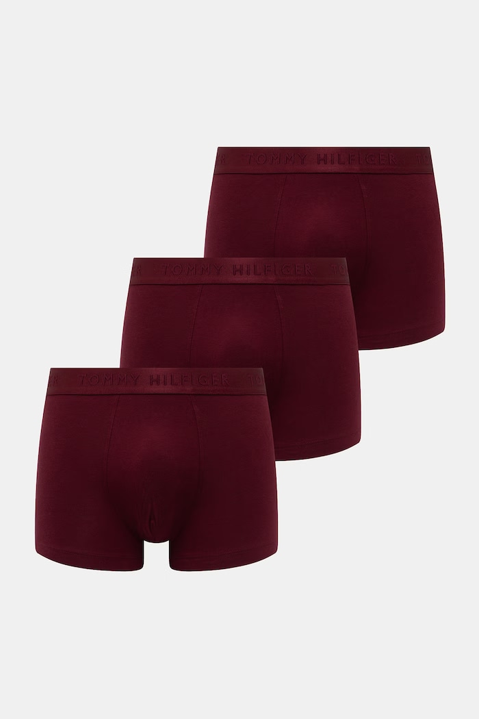 Tommy Hilfiger boxerky pánske 3-pak burgundské UM0UM03755