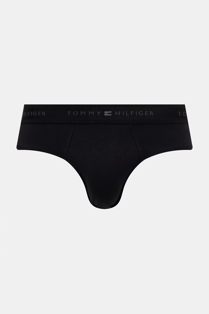 Tommy Hilfiger slipy pánske bavlnené s elastanom 3-pak UM0UM03769 čierna SS26