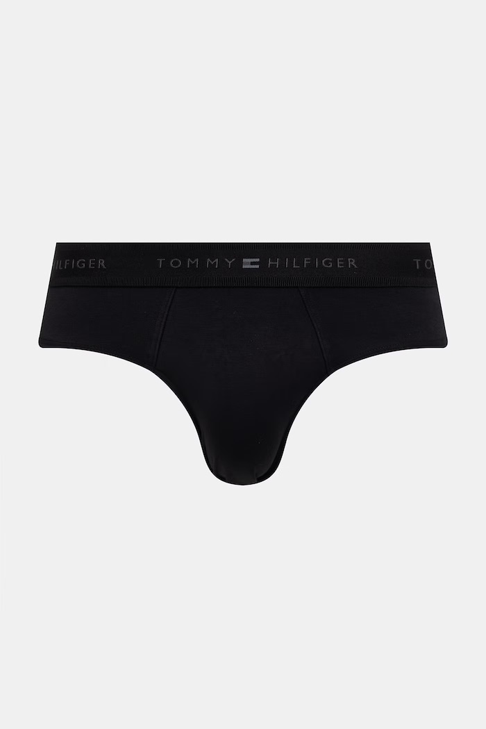 Tommy Hilfiger slipy pánske bavlnené s elastanom 3-pak UM0UM03769 čierna SS26