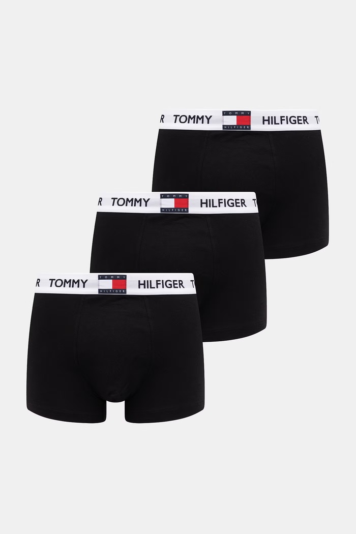 Tommy Hilfiger boxerky pánske bavlnené s elastanom 3-pak čierna UM0UM03835