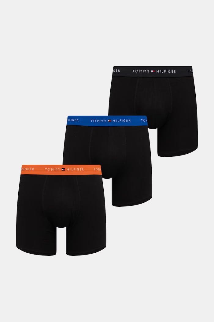 Tommy Hilfiger pánske bavlnené boxerky s elastanom 3-pak čierna UM0UM03874