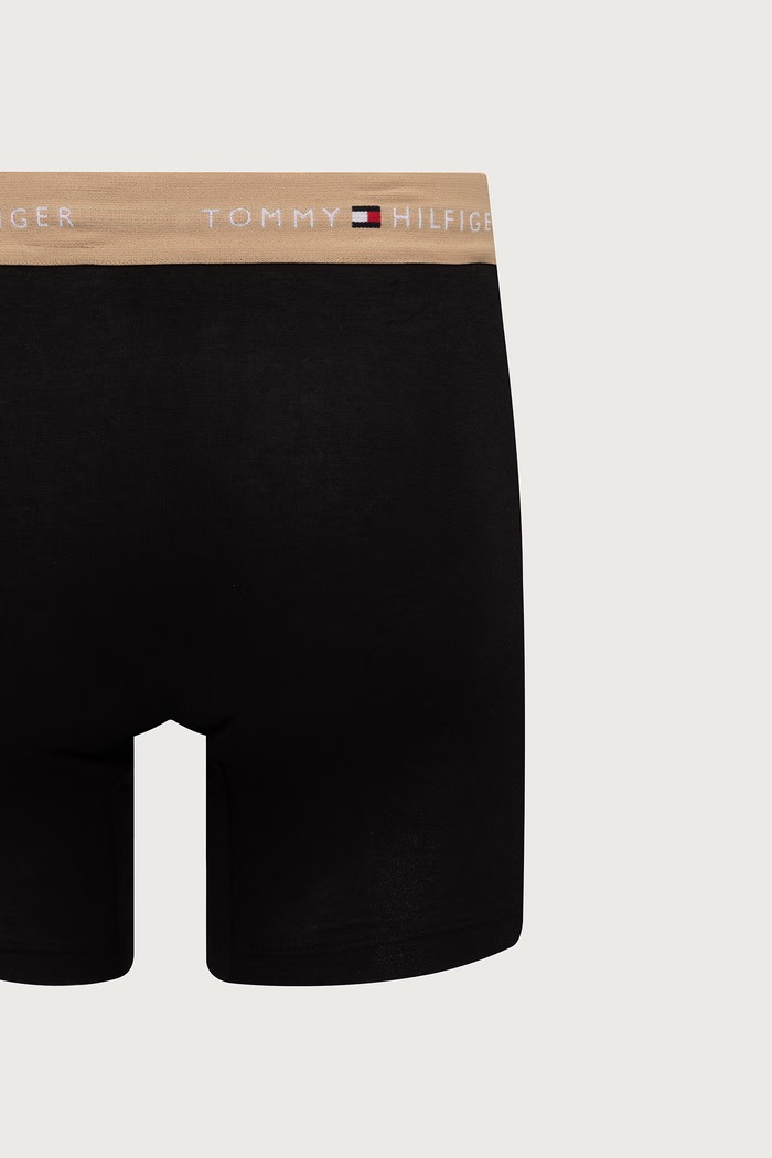 Bokserki męskie bawełniane z elastanem 3-pack Tommy Hilfiger czarny UM0UM03874