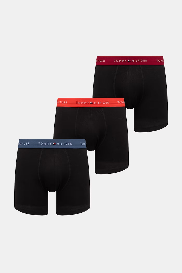 Tommy Hilfiger pánske bavlnené boxerky s elastanom 3-pak čierna UM0UM03874