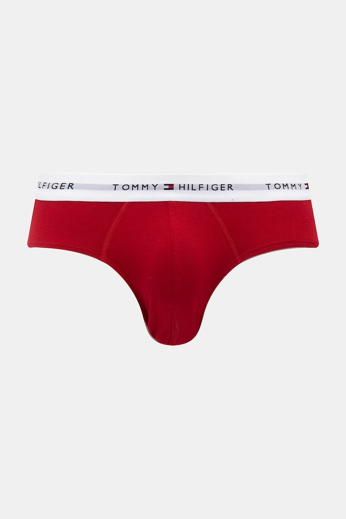 Tommy Hilfiger slipy pánske bavlnené s elastanom 3-pak červená UM0UM03875