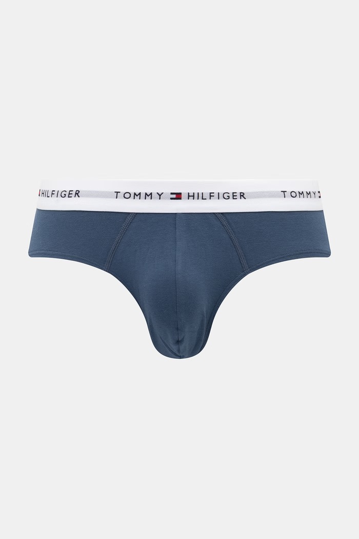 Tommy Hilfiger slipy pánske bavlnené s elastanom 3-pak modrá UM0UM03875