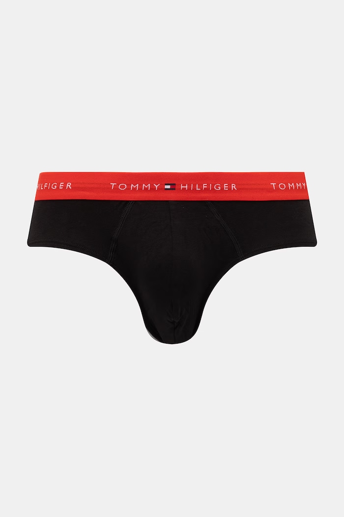 Tommy Hilfiger slipy pánske bavlnené s elastanom 3-pak UM0UM03876 čierna SS26