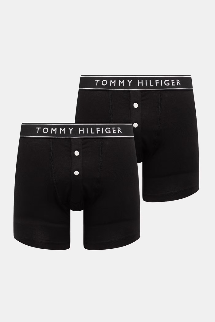 Tommy Hilfiger boxerky pánske bavlnené s elastanom 2-pak čierna UM0UM03879