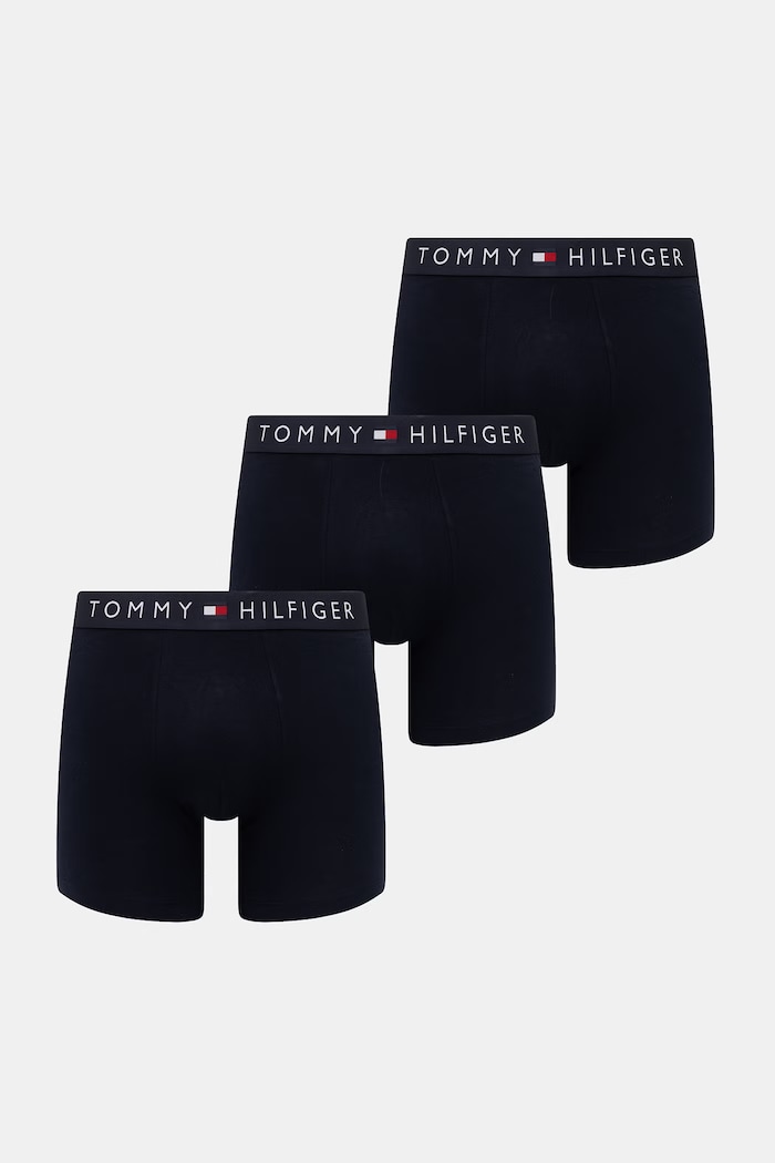 Tommy Hilfiger boxeri bărbați din bumbac cu elastan pachet de 3 bleumarin UM0UM03883