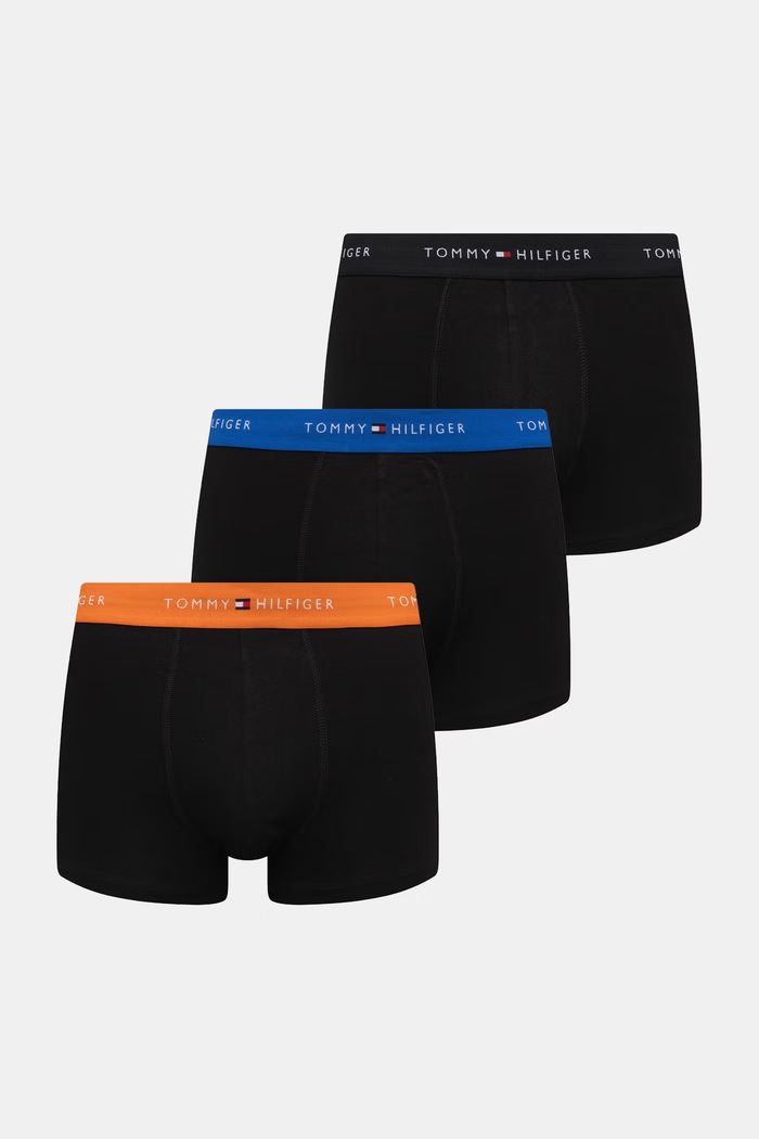 Tommy Hilfiger Boxeri bărbați din bumbac cu elastan pachet de 3 negru UM0UM03890