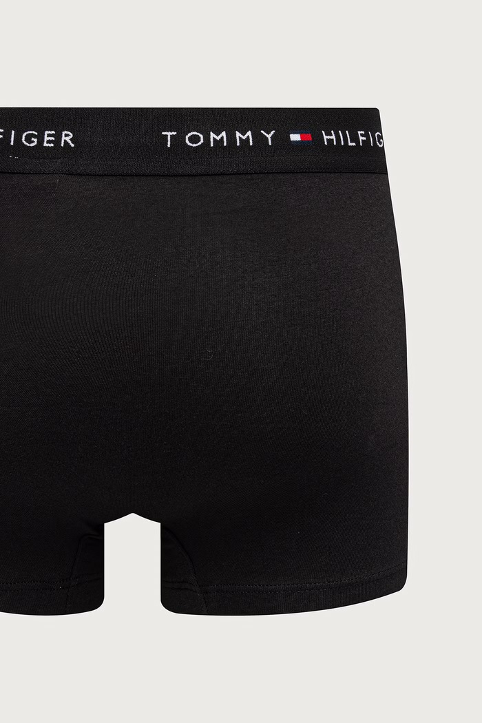 Bokserki męskie bawełniane z elastanem 3-pack Tommy Hilfiger czarny UM0UM03890