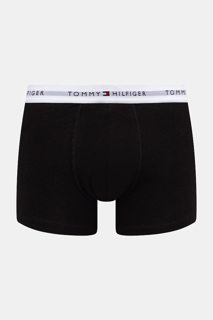 Tommy Hilfiger priliehavé boxerky pánske bavlnené s elastanom 5-pak UM0UM03893 čierna SS26