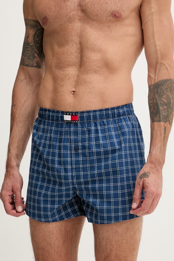 Îmbrăcăminte Tommy Hilfiger boxeri pentru bărbați, din bumbac pachet de 3 UM0UM03898 albastru