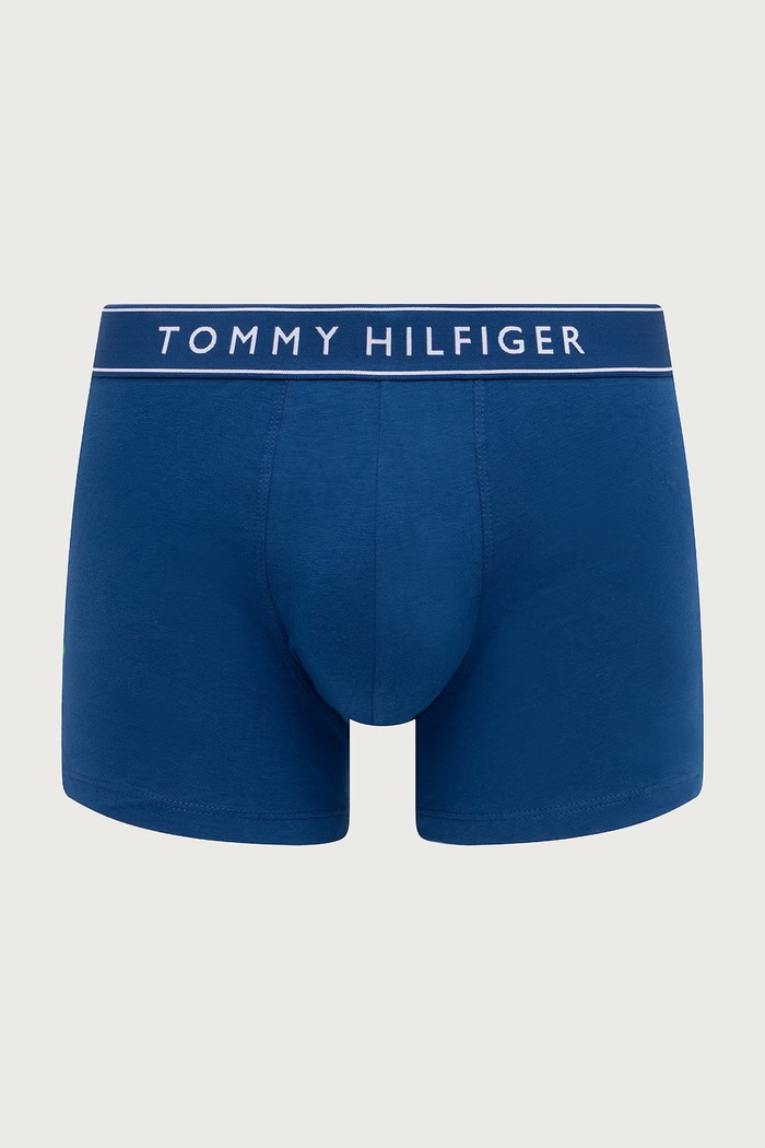 Oprijete boksarice moške bombažne z elastanom paket 5 kosov Tommy Hilfiger UM0UM03906 modra