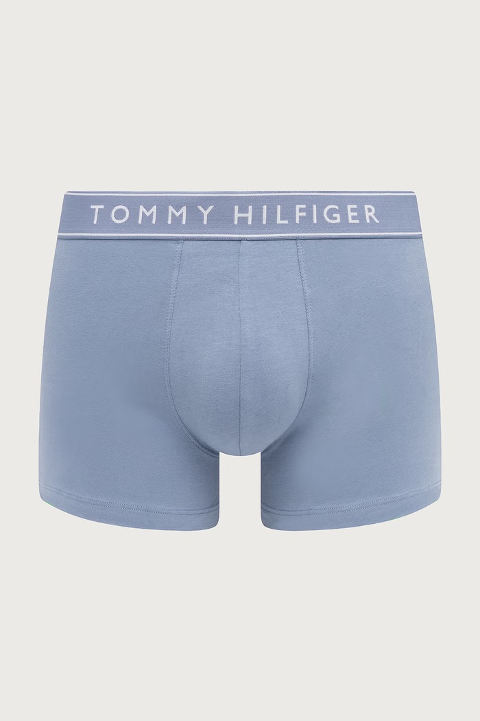Oprijete boksarice moške bombažne z elastanom paket 5 kosov Tommy Hilfiger modra UM0UM03906