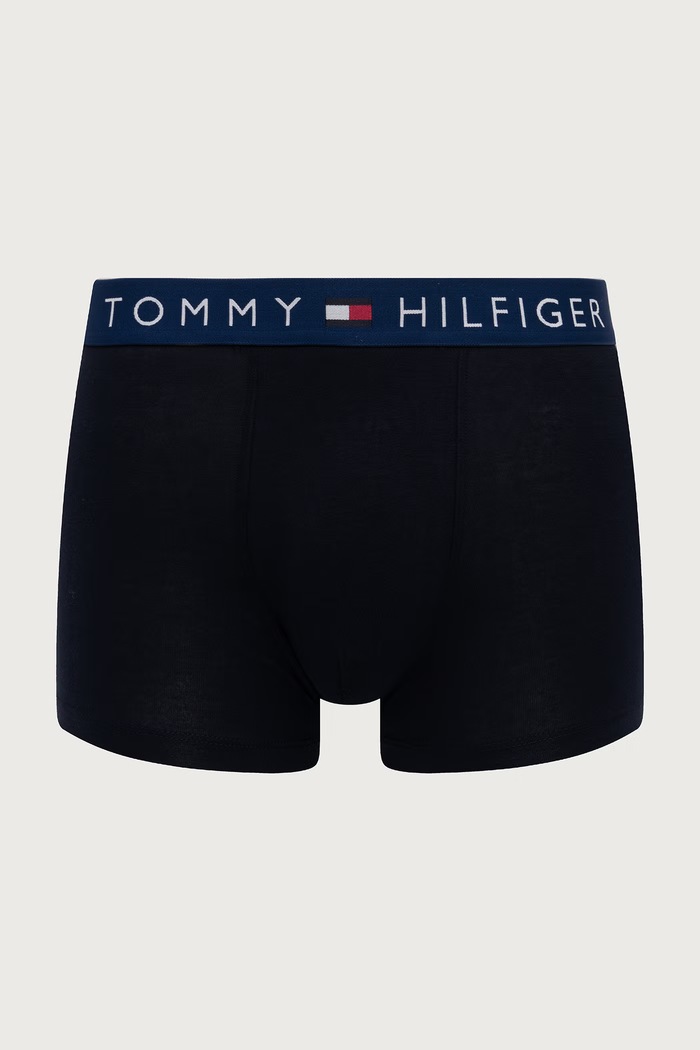 Bokserki dopasowane męskie bawełniane z elastanem 3-pack Tommy Hilfiger UM0UM03908 granatowy