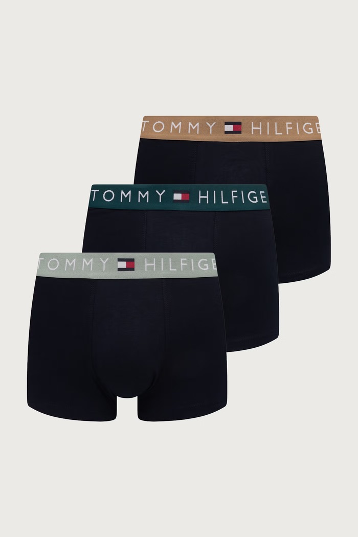 Tommy Hilfiger priliehavé boxerky pánske bavlnené s elastanom 3-pak tmavomodrá UM0UM03908