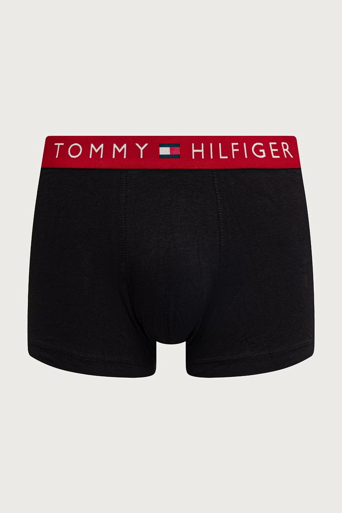 Bokserki dopasowane męskie bawełniane z elastanem 3-pack Tommy Hilfiger UM0UM03908 czarny