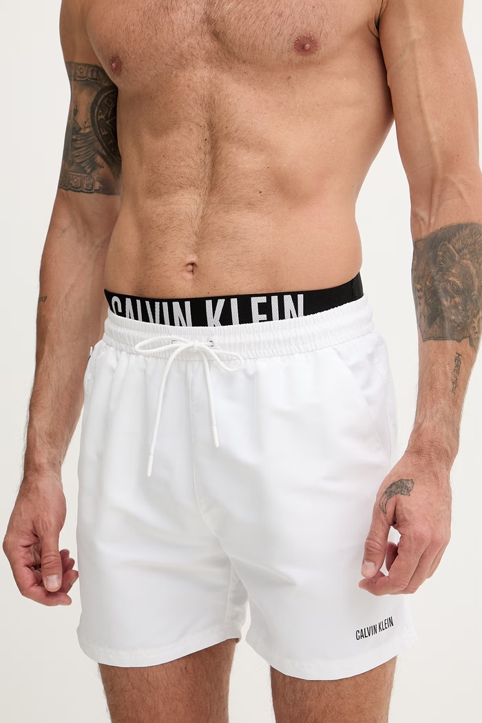 Calvin Klein pantaloni scurți de baie bărbați LV00N61015 alb SS26