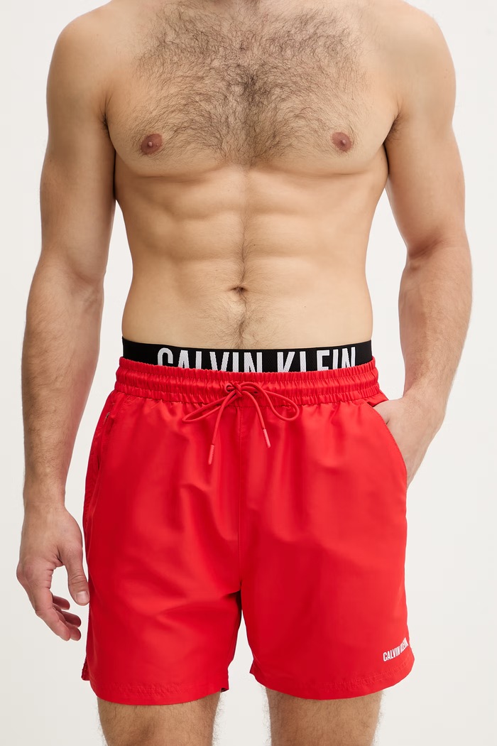 Calvin Klein pantaloni scurți de baie bărbați LV00N61015 rosu SS26