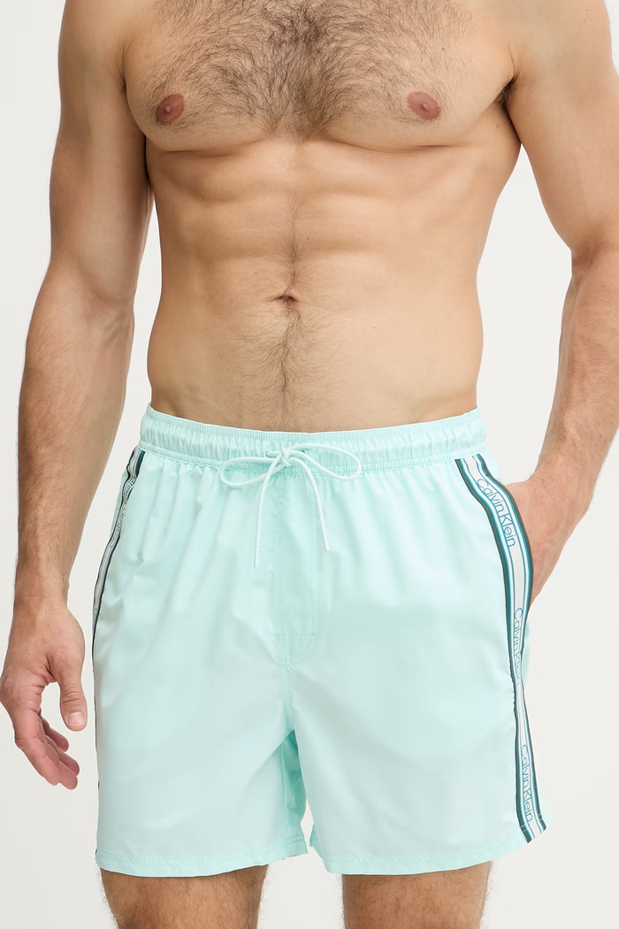 Calvin Klein plavecké šortky pánske LV00N61042 tyrkysová SS26