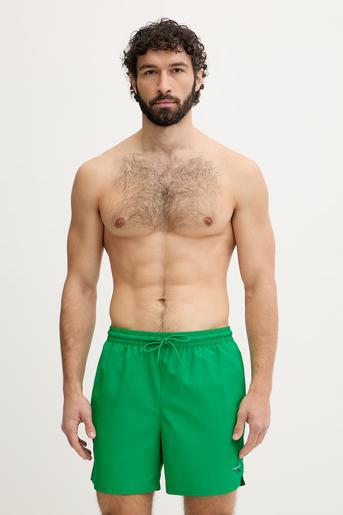 Calvin Klein plavecké šortky pánske zelená LV00N61045