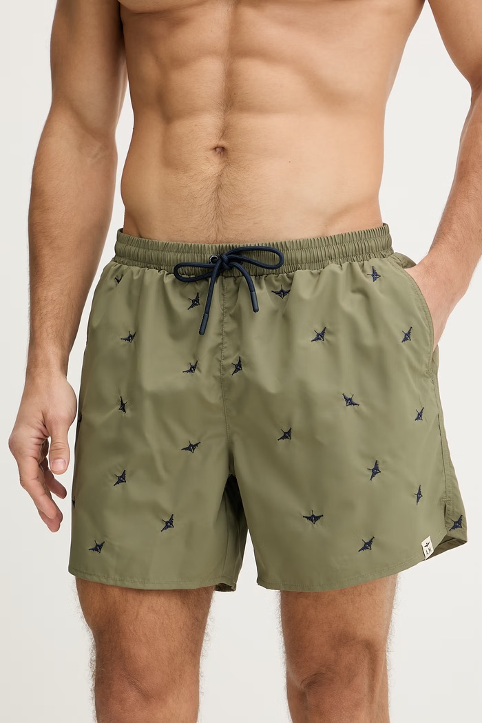 Aeronautica Militare bermude de baie bărbați BW0232UCT04317 verde SS26