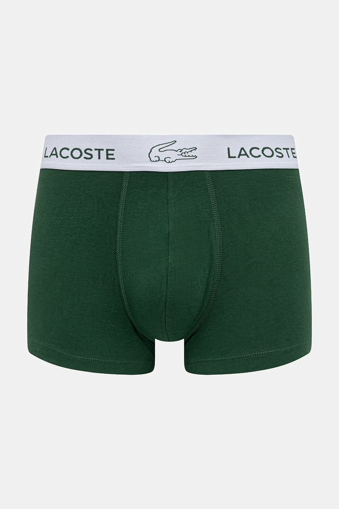 Lacoste Boxerky pánske bavlnené s elastanom 3-pak 5H3583 zelená SS26