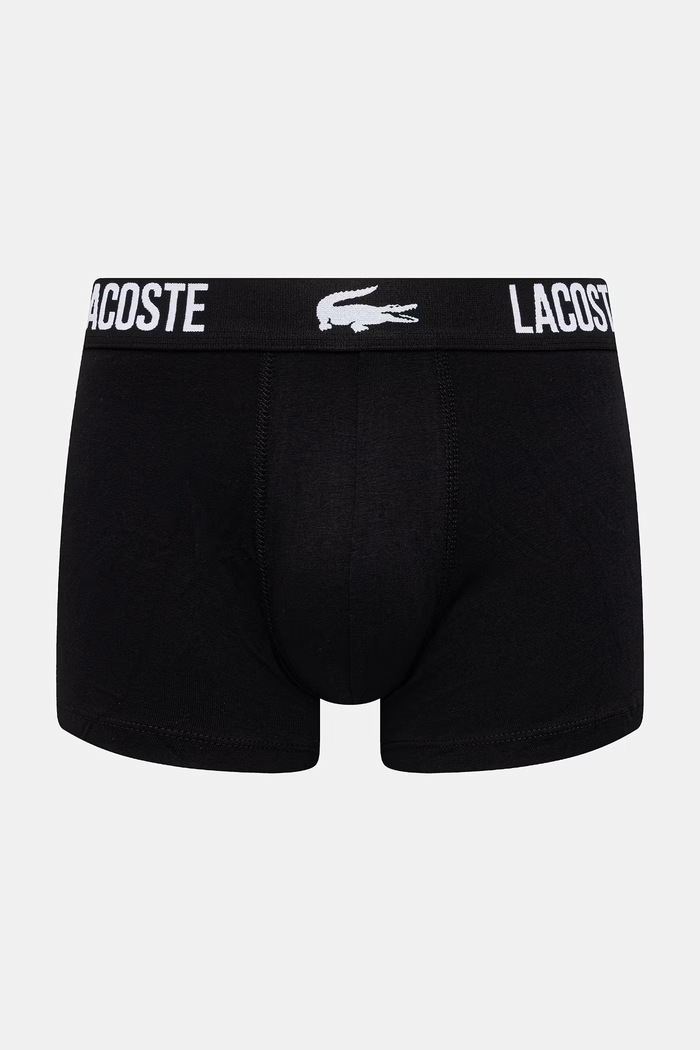 Lacoste oprijete boksarice moške bombažne z elastanom paket 5 kosov črna 5H9305