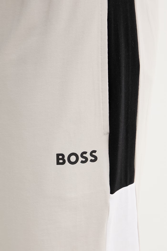 BOSS kratek spodnji del pižame moški z bombažem bež 50557061