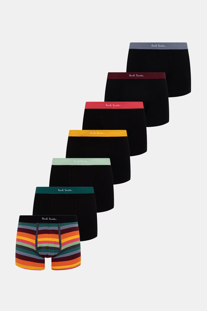 Paul Smith 7 PACK MIX ARST boxeri din bumbac pentru bărbați pachet de 7 negru M1A.914.M7PKQ