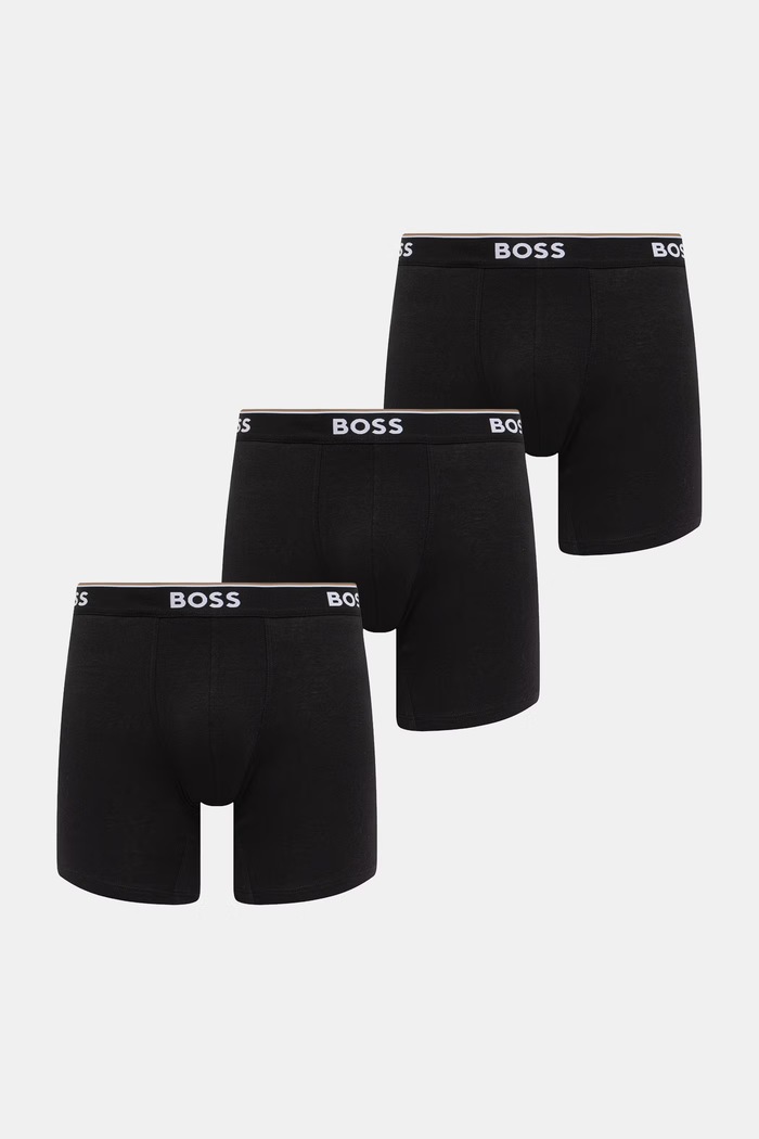 BOSS férfi boxeralsó pamut elasztánnal 3-as csomag fekete 50538142