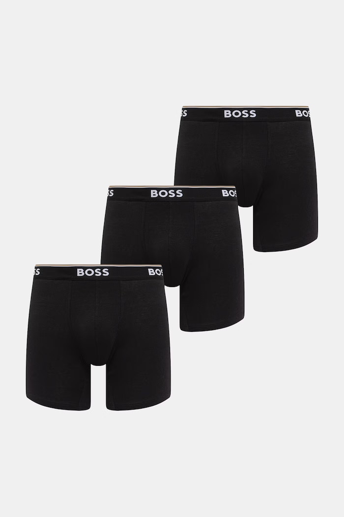 BOSS férfi boxeralsó pamut elasztánnal 3-as csomag fekete 50538142