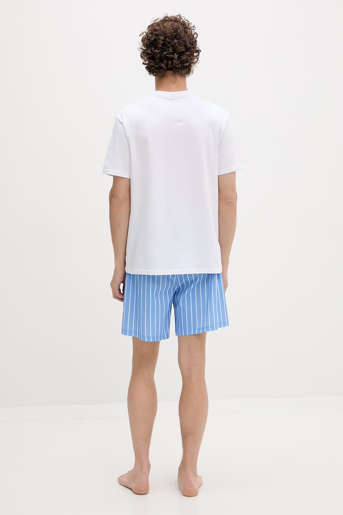 Karl Lagerfeld pijama din două piese pentru bărbați, din bumbac alb B2M45001