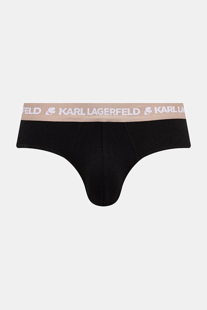 Karl Lagerfeld slipy pánské bavlněné s elastanem 3-pack černá A1M47018