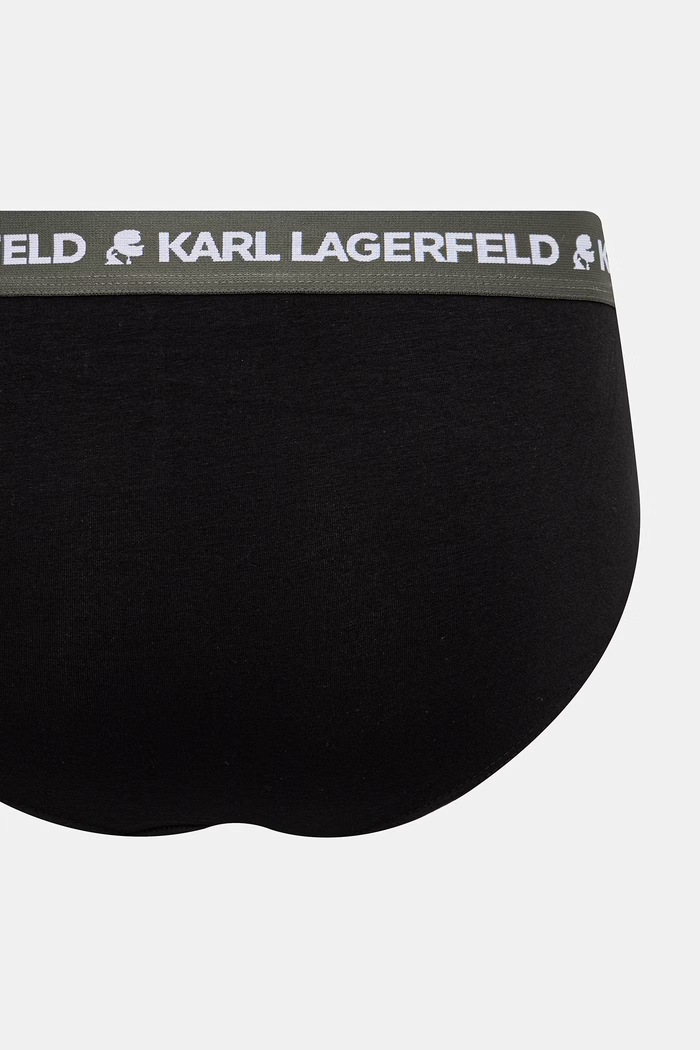 Karl Lagerfeld slipy pánské bavlněné s elastanem 3-pack A1M47018 černá