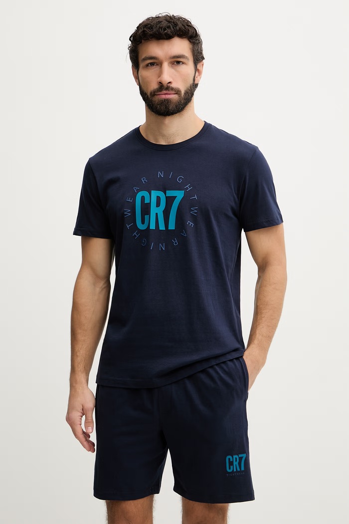 CR7 Cristiano Ronaldo dvojdielne pyžamo pánske bavlnené tmavomodrá 8730.41.2614