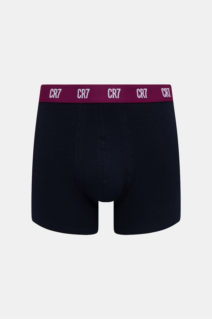 Odzież CR7 Cristiano Ronaldo bokserki dopasowane męskie bawełniane z elastanem 3-pack 8100.49.2788 granatowy